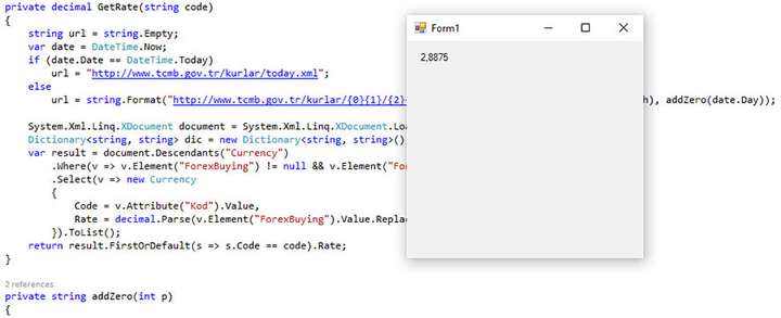 C# ile Döviz Kurunu Çekmek