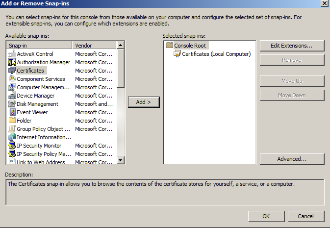 Sunucular Arası Ssl Sertifikası Taşıma (Windows)